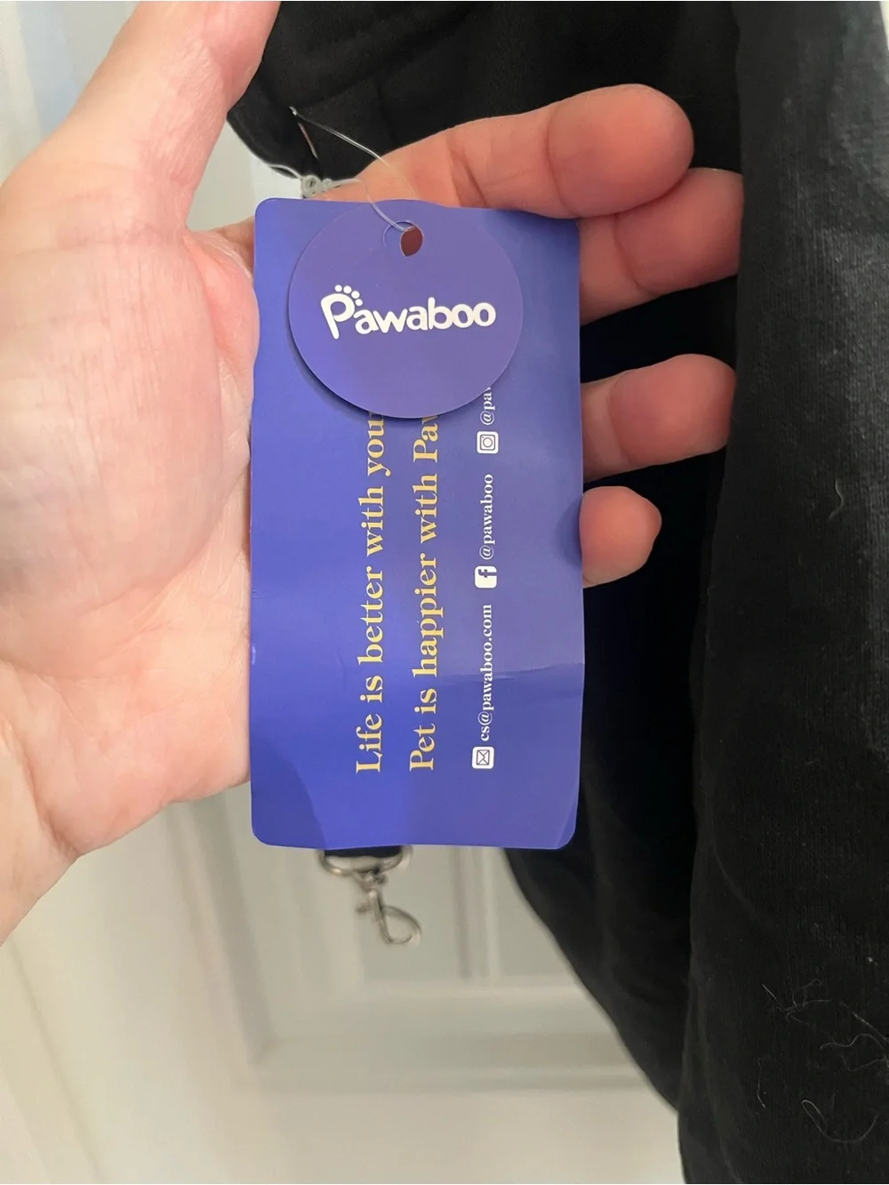 Pawaboo Black Pet Sling Carrier - Comfortable Hands-Free Dog & Cat Sling New